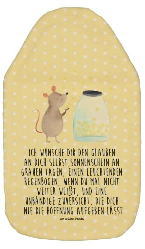 Mr. & Mrs. Panda Wärmflasche Maus Sterne - Geschenk, Tiermotive, Kinderwärmflasche, Kindergeburtstag, Tiere, Geburtstag, Gute Laune, Wunsch,
