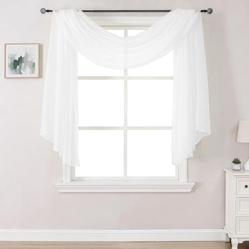 DONREN Halbtransparenter Schal 52 x 144 weiß