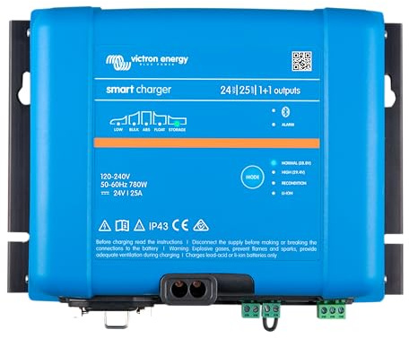Victron Energy Smart IP43 24-Volt 25 Amp 230V (1+1) Output Batterie Ladegerät, Bluetooth