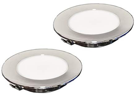 Anidea 2 Faretti Led da Incasso NIX NUOVA VERSIONE 2020-2W, 150LM, 220V, trasformatore integrato, faretti ultrasottili per interni, IP44 Classe II, luce bianca uniforme, Diam. 72mm – Alt. 14mm