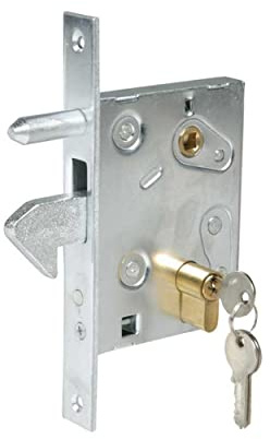 Serrure à crochet avec goupille de type petit pour portails coulissants IBFM ART. 447/M Entrée 50mm Argent