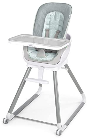 Ingenuity Beanstalk 6 in 1 Hochstuhl, vibrierender Babysitz mit Spielbogen, Stuhlaufsatz, Kleinkindersitz sowie -Stuhl und mehr, 0-5 Jahre, Ray 12564 Gray