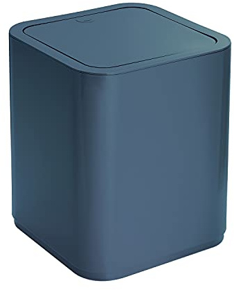 Gedy Seventy Pattumiera Bagno 8lt Colore Blu Petrolio con Coperchio Basculante in Plastica Leggera e Resistente, Cestino Bagno, Pattumiera da Bagno Portarifiuti, 100% Made in Italy L20xP20xH24,6cm