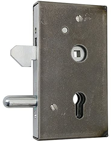 Serrure de porte coulissante pour portail à barreaux Distance au canon : 34 mm Têtière en U