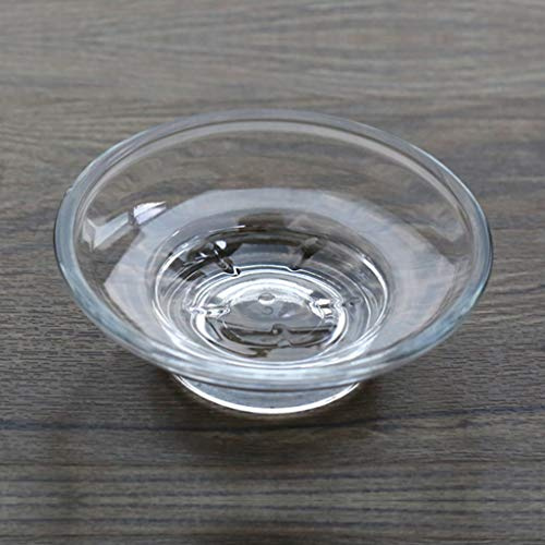 Oyrcvweuy Seifenschale, rund, Glas, Aufbewahrungsbox, transparent, Zubehör für Dusche, Badezimmer, Hotel
