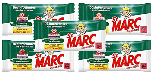ST MARC Lote de 5 toallitas biodegradables, limpiadoras y desinfectantes, fresadoras, Alpine x80