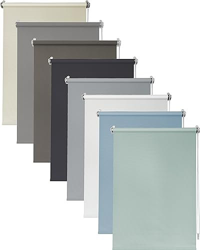 Deco4Me Thermo Verdunklungsrollo ohne Bohren (60 x 160 cm, Mint (Blackout)) - lichtundurchlässig & wärmeisolierend - Thermrollo, Abdunkelungsrollo, Klemmrollo Verdunkelung (Stoffbreite 56 cm)