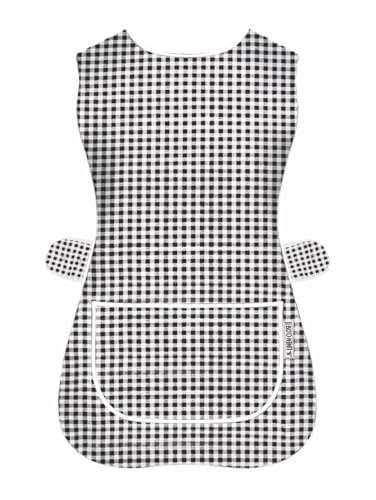 LINEN CLOSET Delantales unisex con bolsillos para mujer, para limpieza, catering, chef, cocina, delantal de trabajo