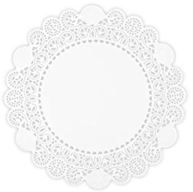 Hypafol Tortenspitzen 100 Stück | Rund | Spitzendeckchen für Kuchen, Torte, Snacks | Plattenunterlage aus Papier | Ideal für Gastronomie, Hochzeiten, Geburtstagsfeiern oder Catering (Ø 32 cm)