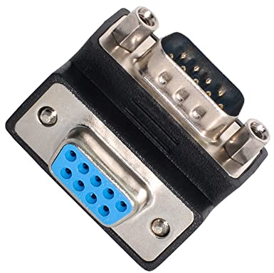 cablecc DB9P Stecker auf Buchse D-Sub RS232 9Pin 90 Grad nach Oben abgewinkelter Verlängerungsadapter