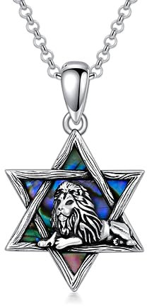 ROMANTICWORK Religiöser Kette 925 Sterling Silber Christliche Kreuz Jesus Amulett Schmuck Geschenke für Herren Damen (09-Davidstern)