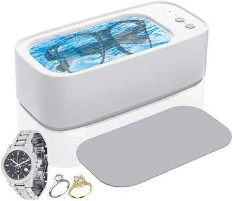 Miiepls Nettoyeur Ultrasons, 45000hz Ultrasonic Cleaner avec 3 Modes de Nettoyage, 500ml Portable Appareil de Nettoyage pour Bijoux Montres Colliers Dentiers Lunettes