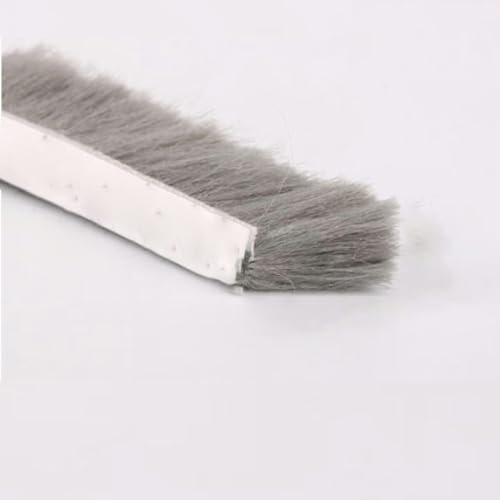 ZFISH Selbstklebender Dichtungsstreifen, Filz-Zugluftstopper, Wollflor-Dichtungsstreifen, Tür- und Fensterdichtung, Bürstendichtung, 10 m, 9 x 20 mm, Grau, Weiß, Braun-Weiß-20 mm-9 mm