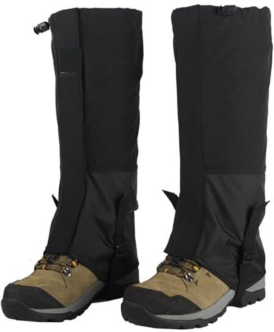 Gamaschen zum Wandern, 1 Paar, Outdoor-Reisen, Beinstulpen, wasserdicht, Schneebein-Leggings für Erwachsene, Kinder, Camping, Wandern, Stiefel, Winterklettern (Farbe: Schwarz)