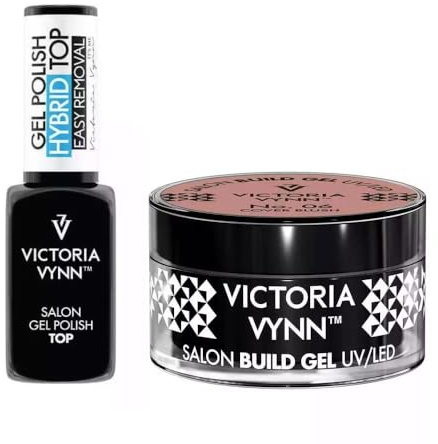 Victoria Vynn Premium - Set di smalti in gel UV/LED – Gel Top Coat senza sudore & gel strutturante forte, lucido, durevole, 58 ml