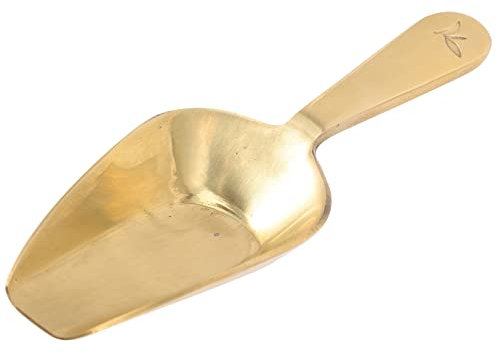 IMIKEYA Brass Tea Scoop Spoon Lightweight Coffee Bean and Loose Leaf Tea Measure Elegant Kitchen Gadget Smooth Edges Safe and Practical