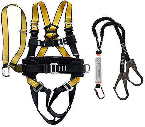 SwaYve Imbracatura Di Sicurezza Industriale per Arrampicata su Tutto il Corpo Protezione Anticaduta per Costruzioni su Tetto per Lavori Aerei, Elettricisti, Attività All'Aperto, Edilizia, Discesa in C