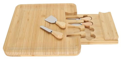 HEEPDD Tabla de Quesos de bambú, Bandejas para Servir, Utensilios de Cocina Giratorios de bambú Higiénicos para Queso (Tipo común)