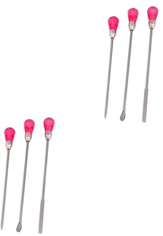 HOLIDYOYO 2sets Jewelry Tool for Resin Craft Making Includes Digging Stirring Stick and Pricking Bubble Needle for Epoxy and Uv Glue Jewelry Accessories Rosy Color