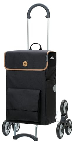 Andersen Einkaufstrolley - klappbar - 56 Liter - Treppensteiger | mit Kühlfach - belastbar 40 kg - Stahlgestell - Trolley - Rad Ø 15 cm - Scala Shopper Solva schwarz