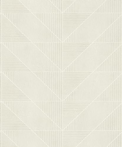 Rasch Tapete 653915 - Helle Vliestapete mit geometrischem Motiv und Linien in Creme - Kollektion Welcome Home