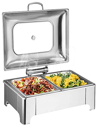 Electric Chafing Dishes Buffet Server with Glass Lids - Stainless Steel Food Warmer Heater for Buffets, Parties