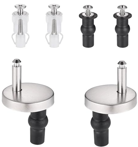 6pcs Toilet Seat Fittings - Premium Material Soft Close Hinges, Screws and Washers for Toilet Seats, Durable Toilet Seat Accessories