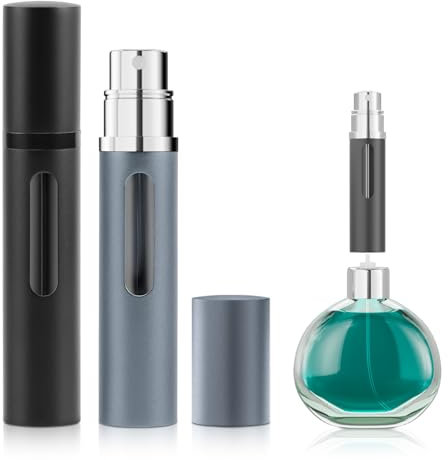 Aischens 2 Pezzi 8ml Mini Atomizzatore di Profumo Ricaricabile, Nebulizzatore Porta Profumo Portatile Dispenser di Profumo con Finestra, Portaprofumo da Viaggio Spruzzatore di Profumo per Donne Uomini