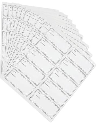 SHINEOFI Removable Waterproof Oilproof Food Stickers 60x30mm Rectangular Date Labels 10 Sheets 10 Stickers Each for Glass Bottles Kitchen and Office Multipurpose