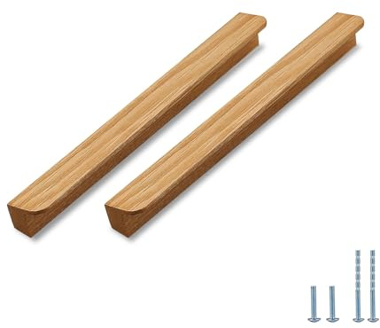 Evionlin 2 Stk. Eiche Holz Schräge Winkel 20,8 cm Holz Windschutz Schranktürgriff Holz Antikstil Langer Walnuss Schrank Schubladentürgriff