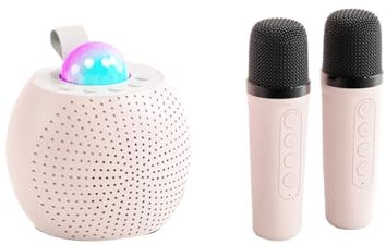 Malloy Haut-Parleur Karaoké Bluetooth Portable avec Micro sans Haut-Parleur Bluetooth avec 2 Micros sans Système Audio de Karaoké à Domicile