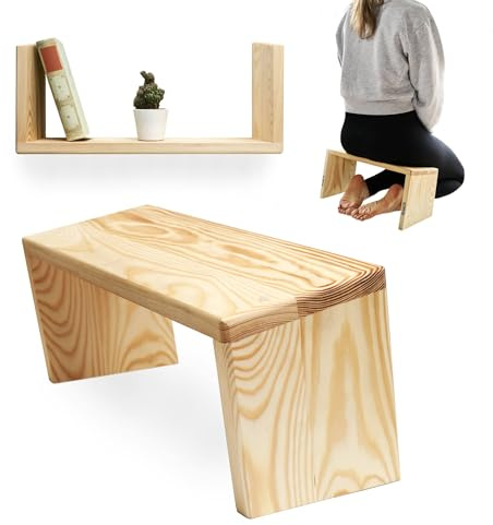 BE STIL Banco de meditación, silla de oración, estante de pared, de madera, multifuncional, de madera natural, banco de oración para rezar, meditación, taburete alto, silla de meditación
