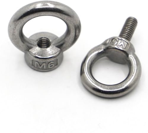 Ringmuttern aus Edelstahl, Schulter-Ösenmuttern, Hebeösenmuttern M3, M4, M5, M6, M8, M10, M12, Ring-Ösenschraube, 304, Schulter-Ösenschraube, Hebeösenschraube, leicht zu tragen, einfache Struktur(M10)