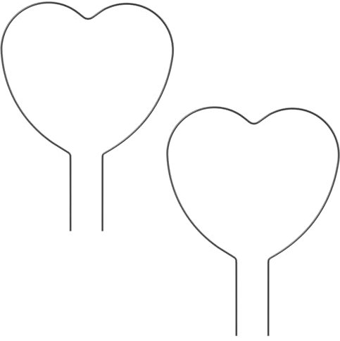 Ouligay Supporto per piante da appartamento, traliccio in metallo, 2 pezzi, supporto per piante da giardino, 31 x 23 cm, a forma di cuore, supporto per piante rampicanti, in rattan rosa