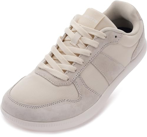 WHITIN Womens Wide Toe Casual Tennis Shoes Lightweight Mesh Zero Drop Walking Female Flats Sneakers Size 9 Outdoor Ladies Footwear Beige 41