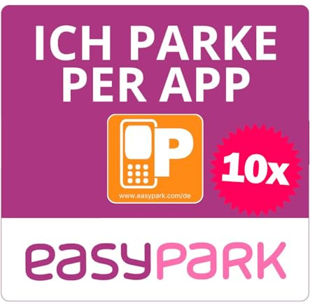 TAKONE EasyPark Vignette Aufkleber 10 Stück 80x80 mm wiederablösbar | 10 Stück • 80 x 80 mm • rückstandsfrei entfernbar • wiederverwendbar • Kunststoff • UV-Schutz