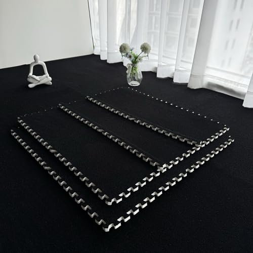 alfombra cuadrados, Tapete de espuma, losetas entrelazadas de pelo corto, tapete de juego tipo rompecabezas, alfombras suaves for trepar, for decorar la sala de juegos del hogar.(Black,24x24inch)