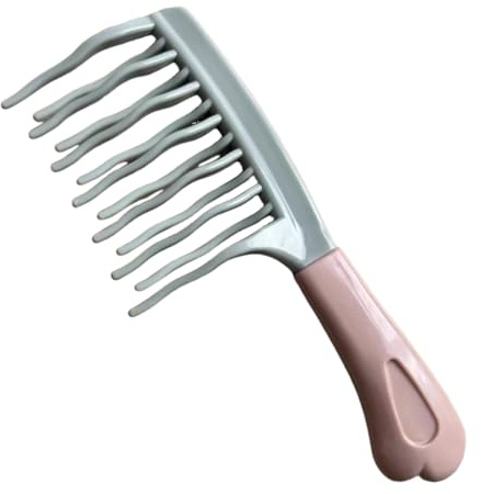 UYVPAER Peigne À Boucler | Peigne À Dents Larges | Peigne Professionnel | Peigne Ondulé À Double Rangée Avec Dents Larges - Effet Anti-Traction Pour Cheveux Bouclés, Ondulés Et Longs(Vert)