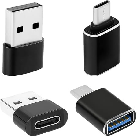 Hawpasy Adaptador USB C a USB&Tipo-C Macho a USB a 3.0, 4 Pack Avec OTG, Convertisseur, Câble Chargeur, Conversor USB a USB C, Adaptador USB a USB C
