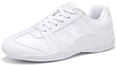 CERYTHRINA Damen Cheerleader Schuhe Weiß Cheerleading Mädchen Tanzschuhe Varsity Yoga Aerobic Tanzsneaker Gymnastik Outdoor Leichtgewicht Atmungsaktiv White 29