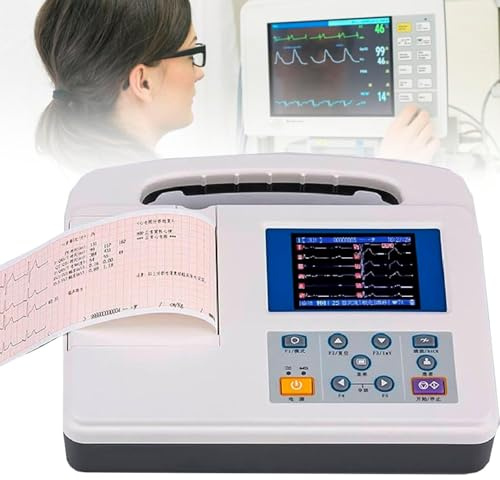 Monitor ECG Digital, Monitor De Signos Vitales De 3 Canales Y 12 Cables, Pantalla LCD a Color De 3,5 Pulgadas, Software De PC Electrocardiógrafo, para El Hogar, El Hospital