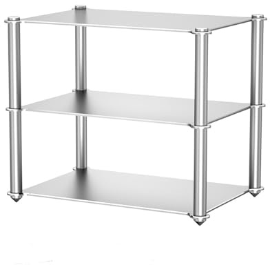 Offener CD-Player-Ständer HiFi Rack, Audio-Komponenten Entertainment-Center, HiFi Regal Audio Schrank Alu AV-Medienständer, für Audioanlage Stereoanlagen TV