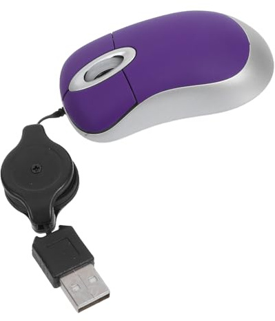MUELODSIC Ratón USB Cable Mini y Silencioso para Ordenador, Diseño Estilizado y Óptico, 1000dpi, 3 Teclas, Adecuado para Uso en Casa y Oficina