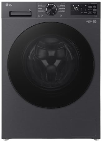 LG F2X7SLIM9B Waschmaschine, Frontlader, 9 kg, Dampffunktion, AI Wash, Inverter Direct Drive, Restzeitanzeige, Schwarz