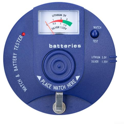 Tester di movimento per orologio al quarzo, analizzatore di tensione a impulsi della batteria e delle cellule a bottone con puntatore analogico, strumento di riparazione per orologeria per test