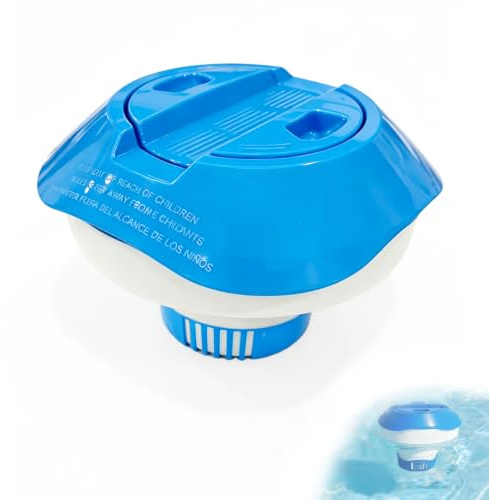 Zyrtkeriom Flotteur Distributeur de Chlore pour Piscine, 7 Pouces, Distributeur Flottant pour Comprimés de Chlore et de Brome 200 g, Idéal pour Les Piscines, Spas et Fontaines