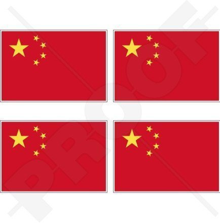 CHINA Chinesische Flagge Volksrepublik China 50mm Auto & Motorrad Aufkleber, x4 Vinyl Stickers