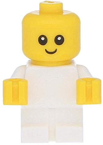 Lego Baby Minifigur, Weißer Körper mit Gelben Händen | Exklusives Zubehör, Für City & Friends Sets, Original Lego Baustein