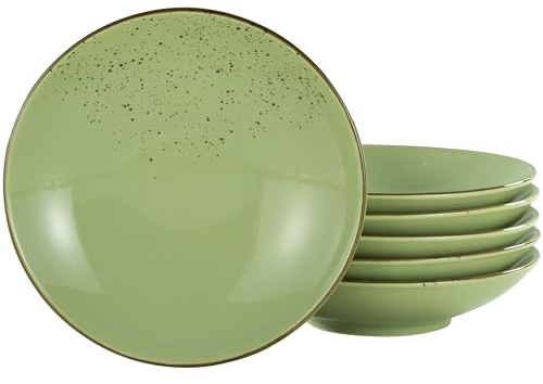 Creatable, 22051, Serie Nature Collection, 6-teiliges Geschirrset für 6 Personen, Suppenteller aus Steinzeug, spülmaschinen- und mikrowellengeeignet, Qualitätsproduktion
