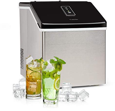 Klarstein Macchina Ghiaccio 2.5L, Macchina del Ghiaccio Professionale, Fabbricatore Ghiaccio Secco Alimentare per Cocktail 13kg, Cubetti Trasparenti di Medie Dimensioni, Macchina Ghiaccio Casa